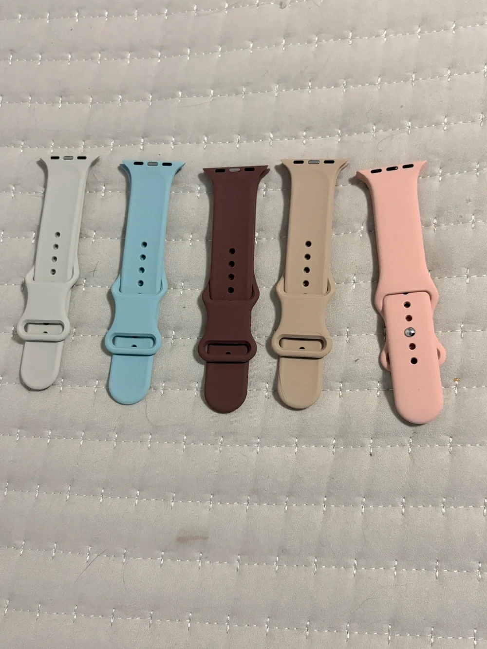 5 New Apple Watch Silicone Sport Bands  - Pastel Mix